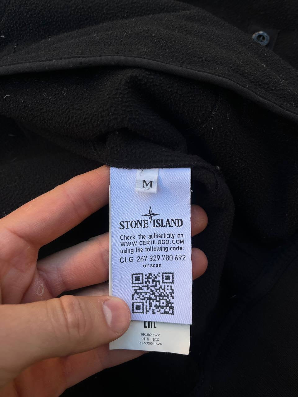 Stone Island Soft Shell R Sort med Fleece insulation Medium Brugt