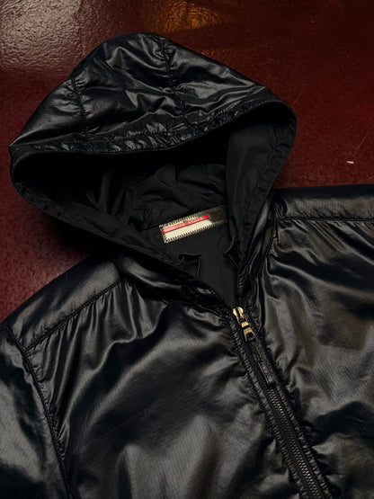 Prada Sport Shiny Ripstop Hooded Jacket – Black – Medium