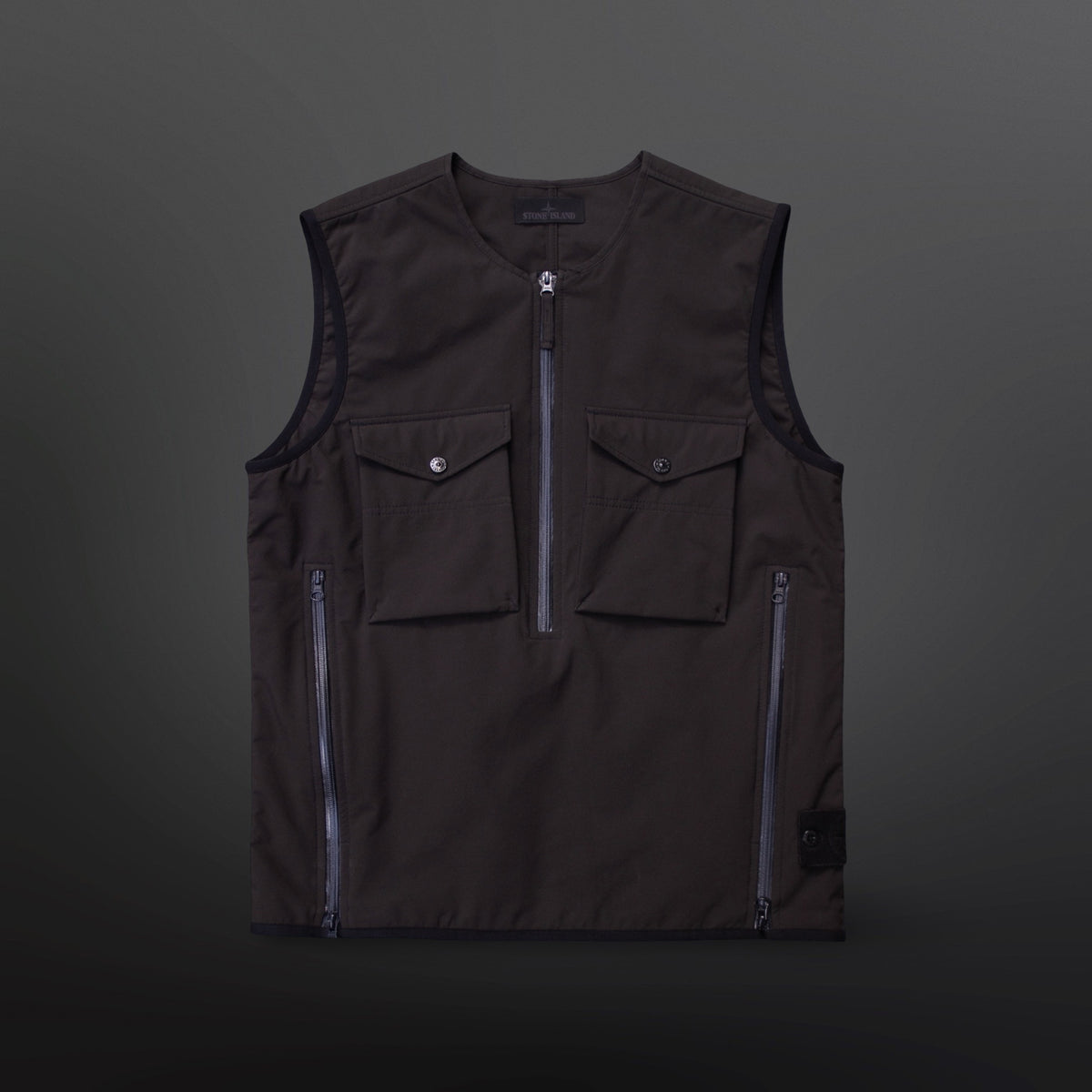 Stone Island Ghost Piece Utility Vest – Dark Brown / Black – Str. M