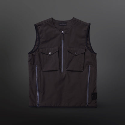 Stone Island Ghost Piece Utility Vest – Dark Brown / Black – Str. M