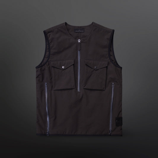 Stone Island Ghost Piece Utility Vest – Dark Brown / Black – Str. M