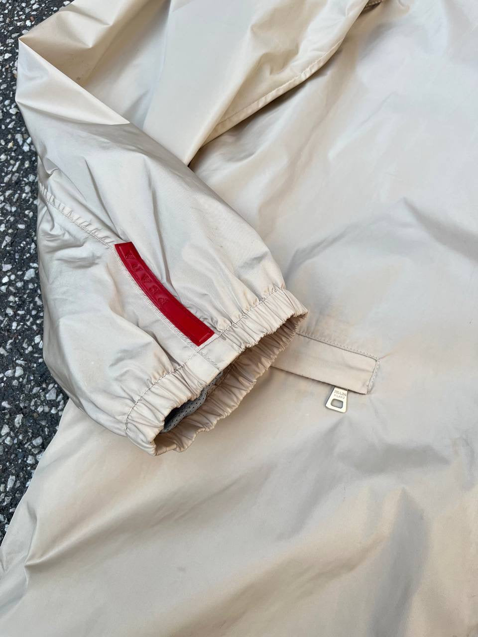 Prada 2-in-1 Jakke og Taske i Beige Creme L Large Str.50 Vintage