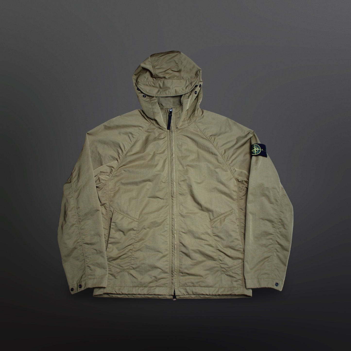 Stone Island Hyper Dense Nylon Raso Jakke – Khaki L Large Sommerjakke