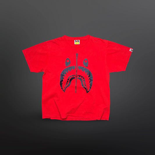A Bathing Ape Shark Face Tee – Red – Size L