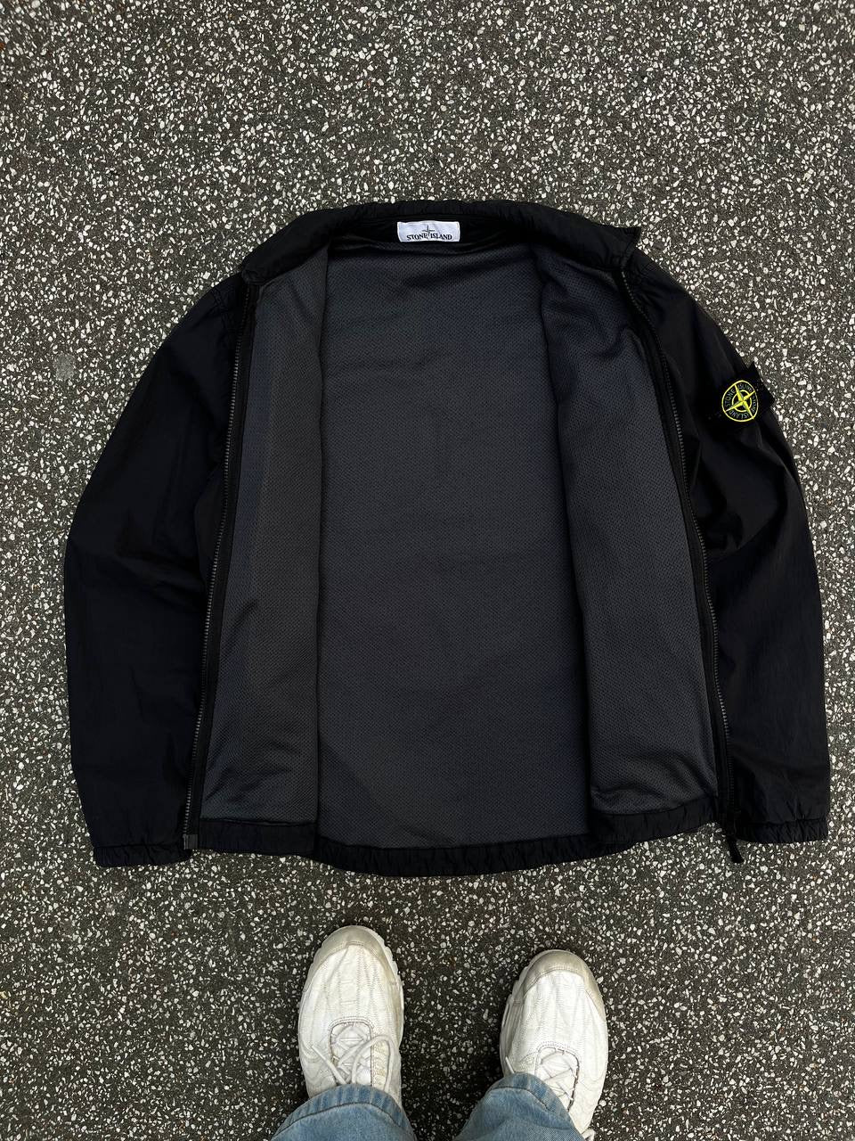 Stone Island Overshirt Skjorte Sommerjakke Overgangsjakke Sort M Medium Brugt Used