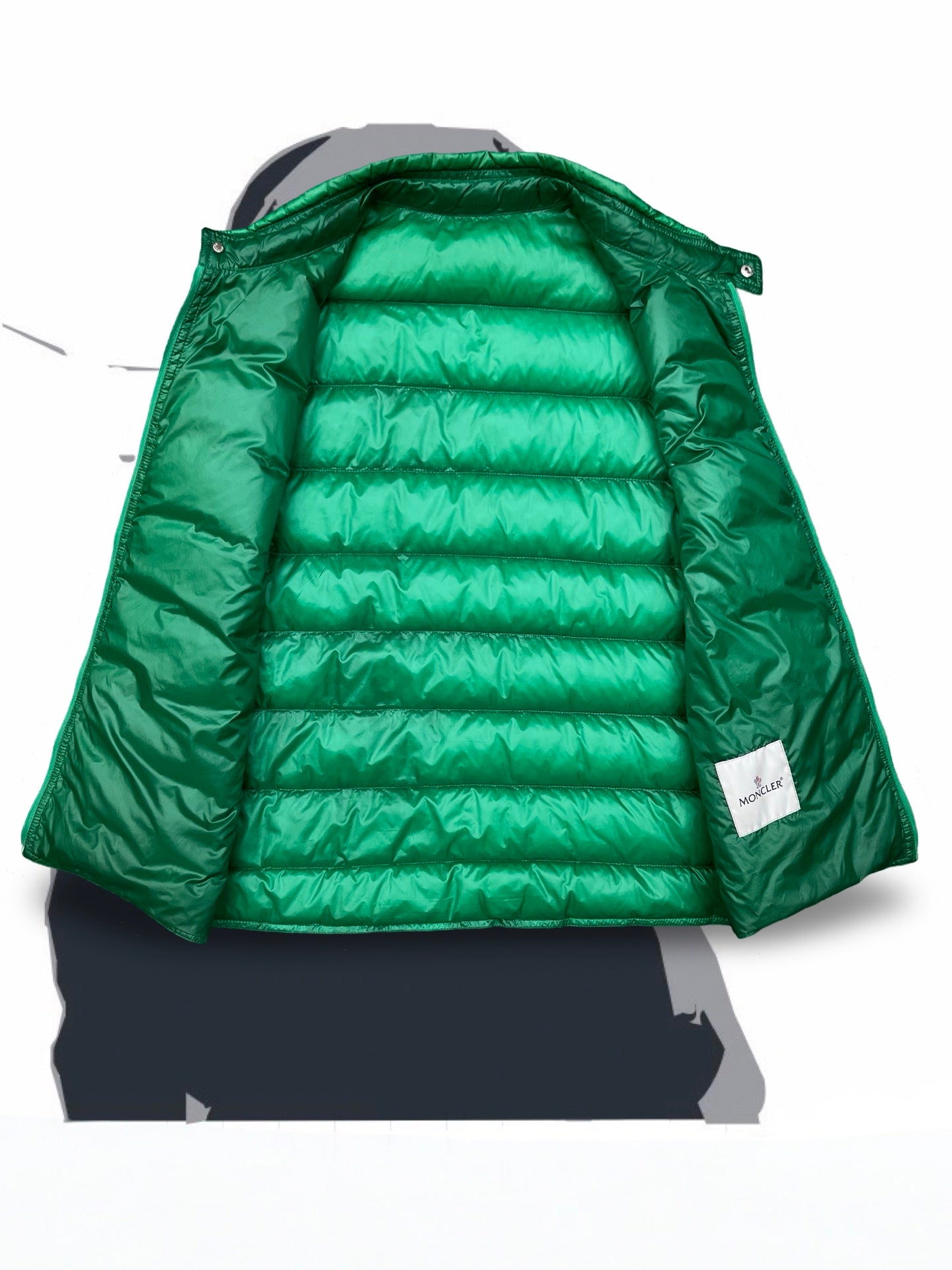 Brugt Used Moncler Vest Dunvest i Grøn Størrelse 4 L herre mænd i God Stand