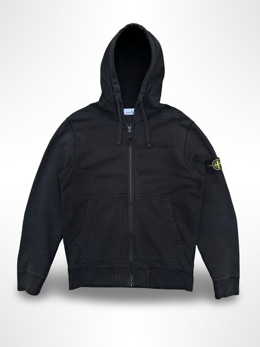Stone Island Zip Up Hoodie Hættetrøje Sort Black 731564220 Brugt Used