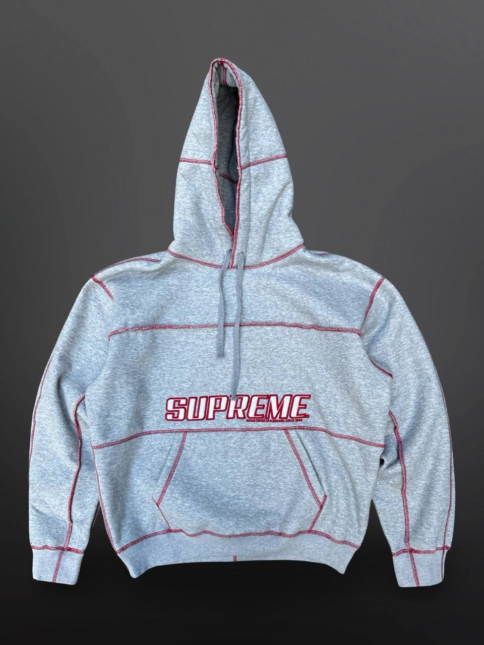 Supreme Hoodie Hættetrøje Grå Grey L Large Mænd Unisex