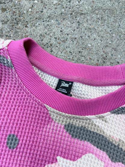 Patta Pink Camo Waffle Long Sleeve – Large / Fits XL