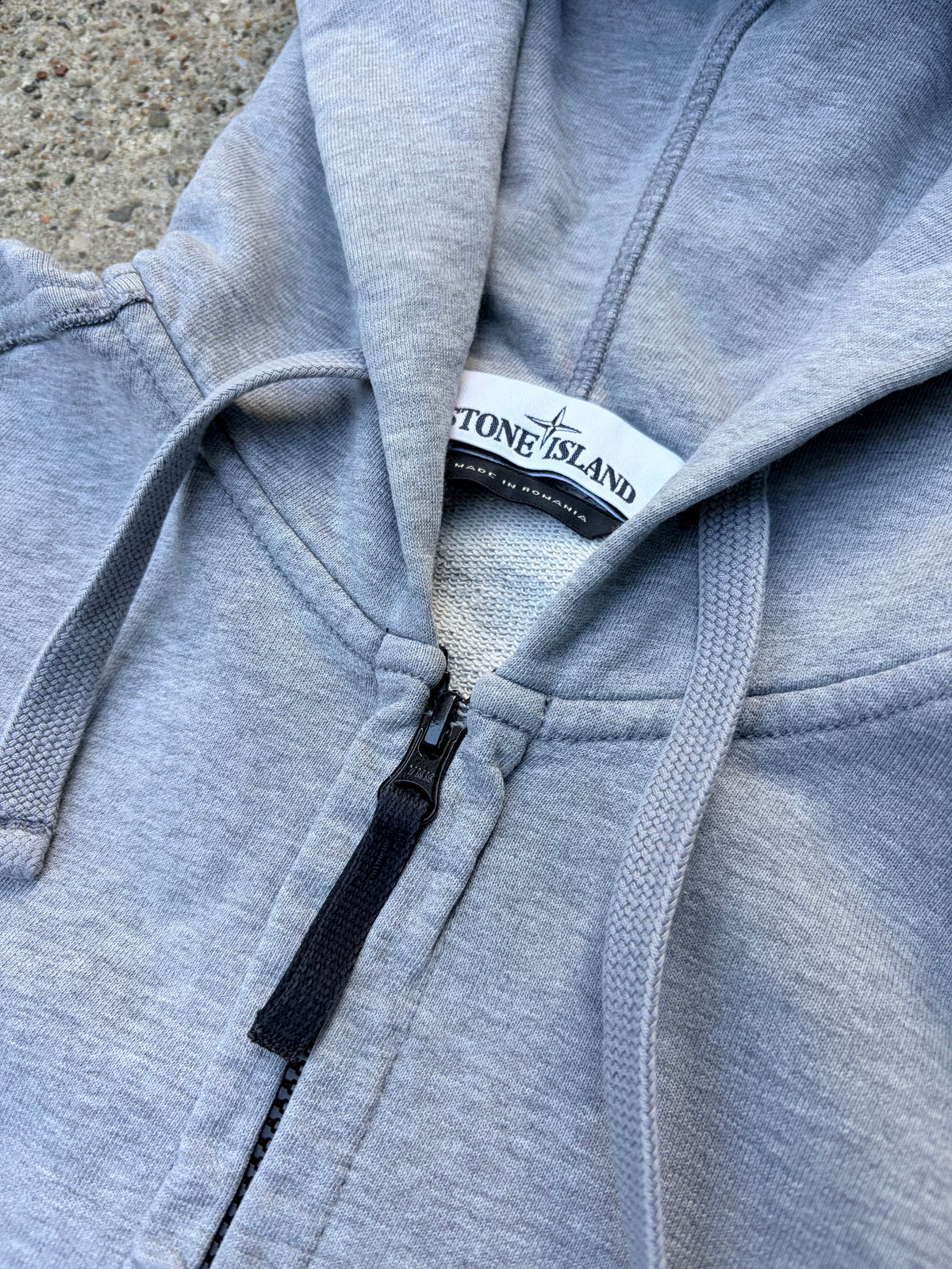 Stone Island Full-Zip Hoodie – Grey – Medium