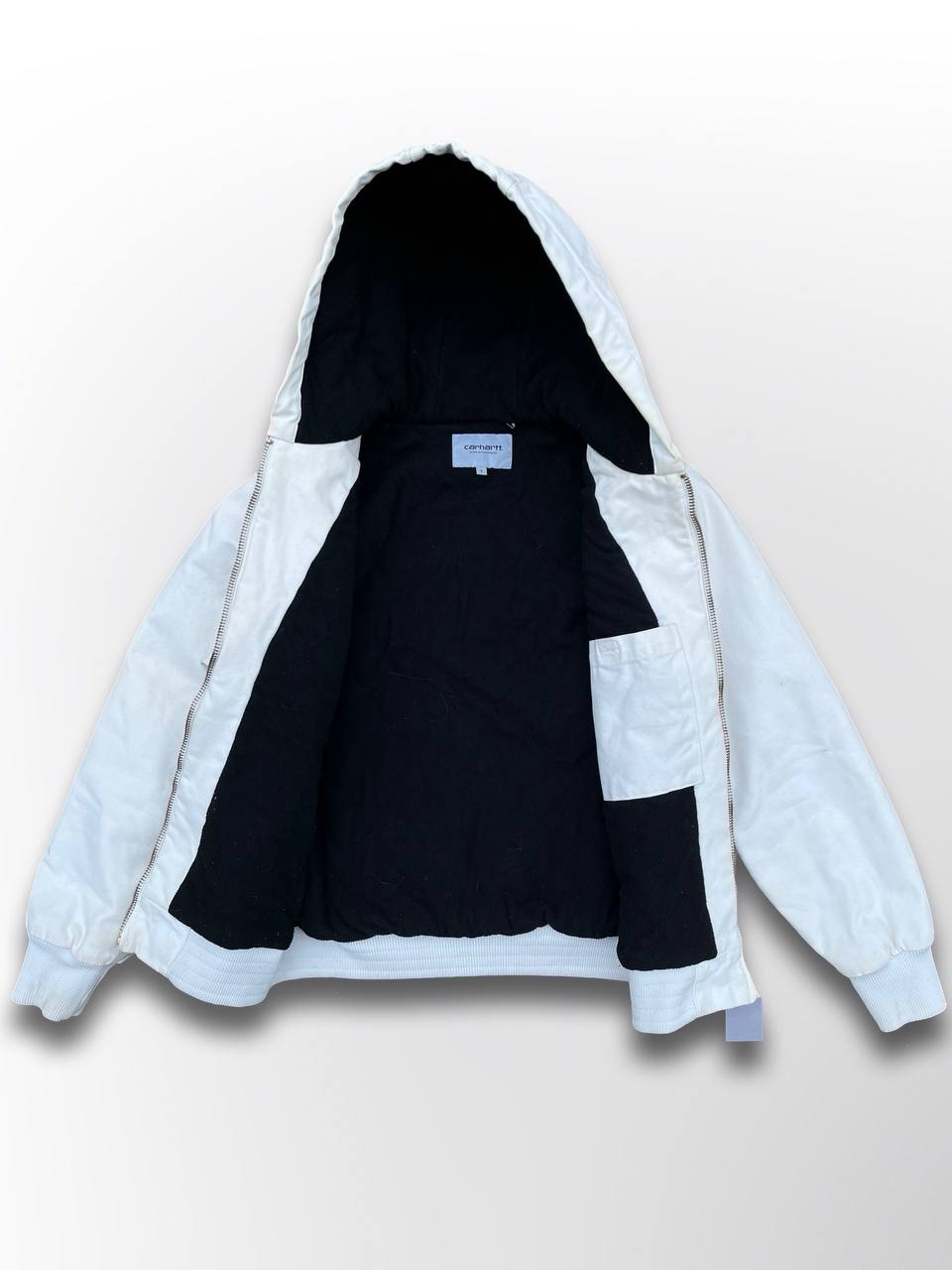 Brugt Used Carhartt Active Vinter Jacket Carhartt WIP i Hvid Farve S Small herre med Fleece 3M Insulation