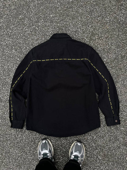 Supreme Work Jacket Skjorte Shirt med Supreme Tape Logo M Medium Brugt Used