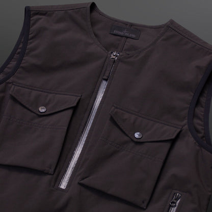 Stone Island Ghost Piece Utility Vest – Dark Brown / Black – Str. M