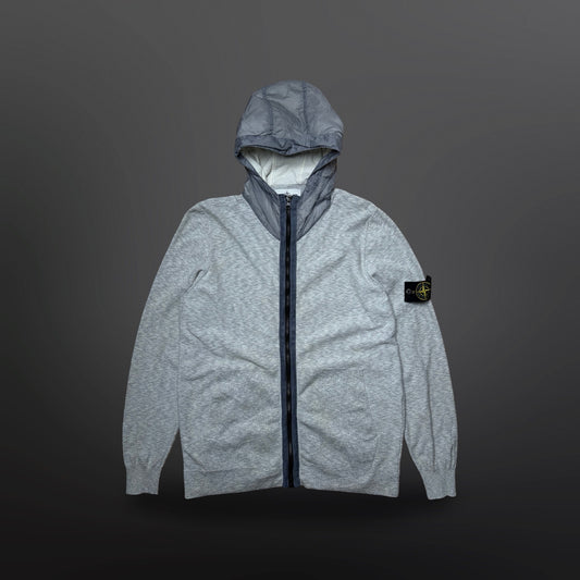 Stone Island Knit Hooded Cardigan – Grey (XL) 6815546B0