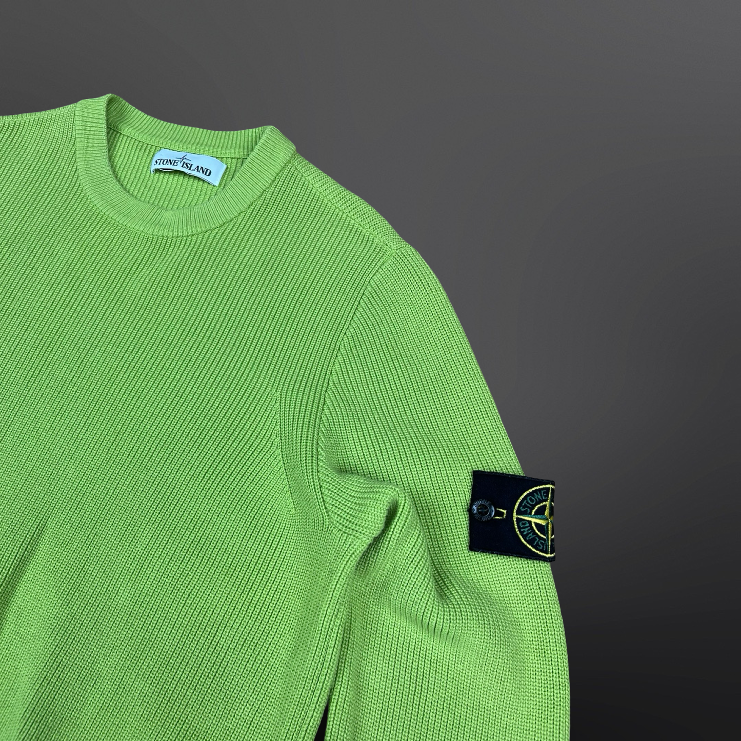 Stone Island Rib Knit Sweater – Grøn – Str. Medium