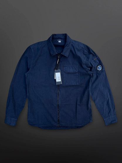 C.P. Company Overshirt Skjorte med Lynlås i Navy Mørkeblå XL Brand New