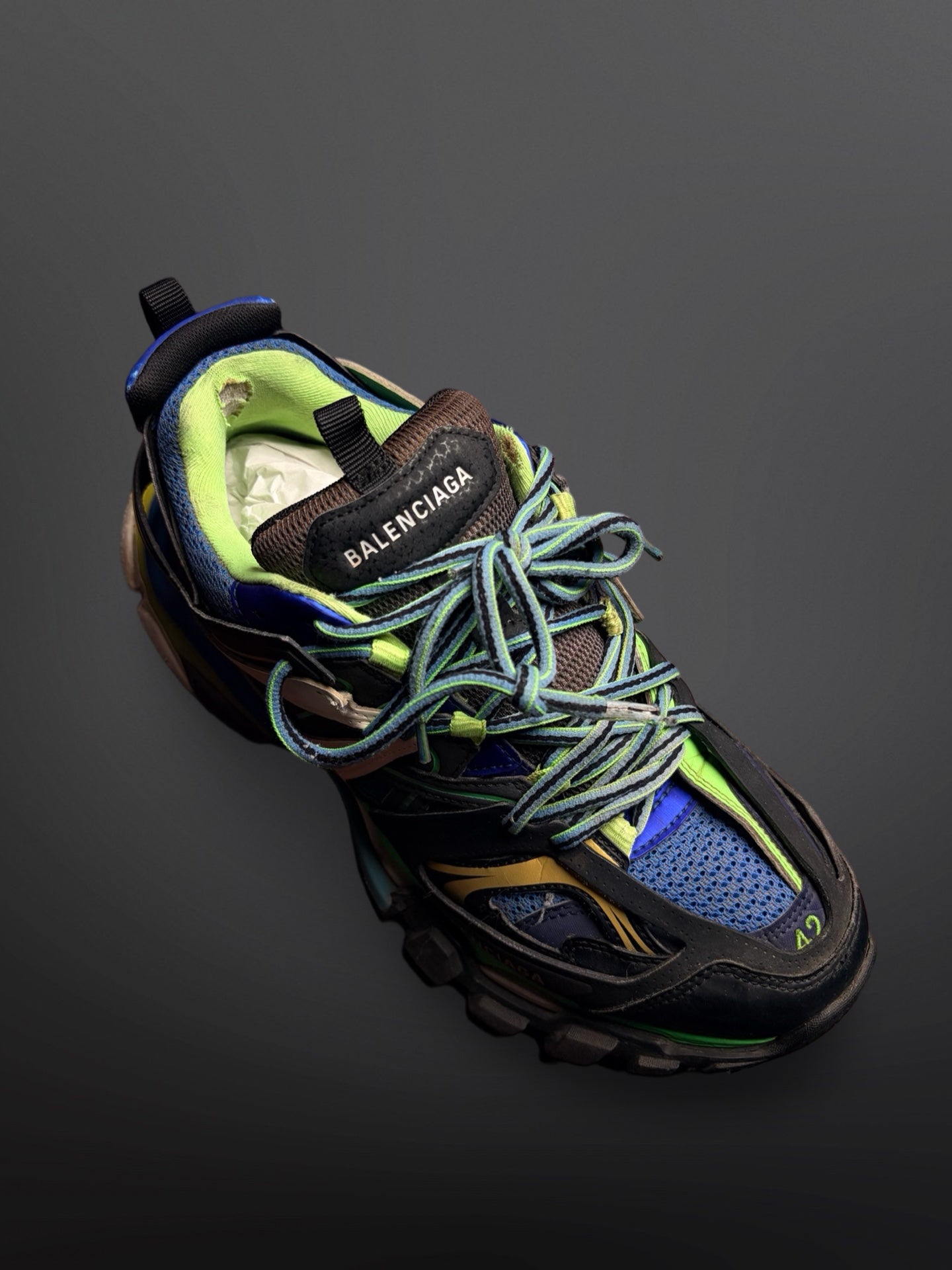 Balenciaga Track Trainer “Green / Blue” – Size 42