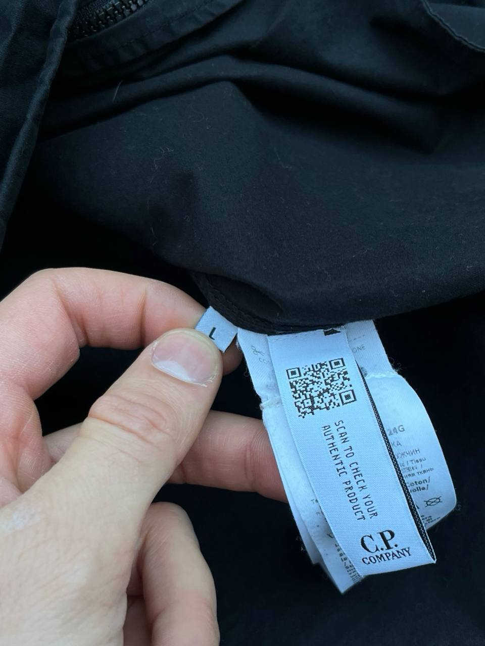C.P.Company Skjorte Overshirt Zip i Sort Black Brugt Used i L large Herre Mænd i god stand