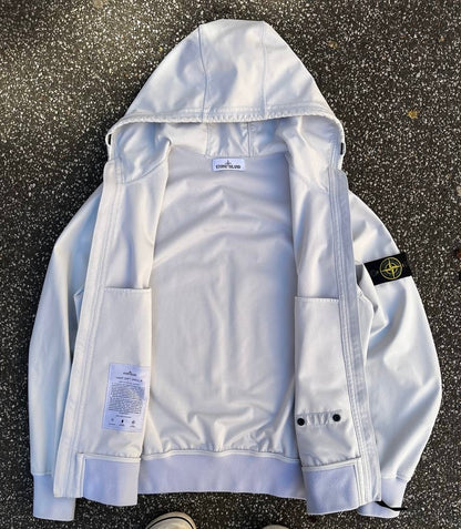 Stone Island Softshell R Jakke Hvid XL Brugt Used