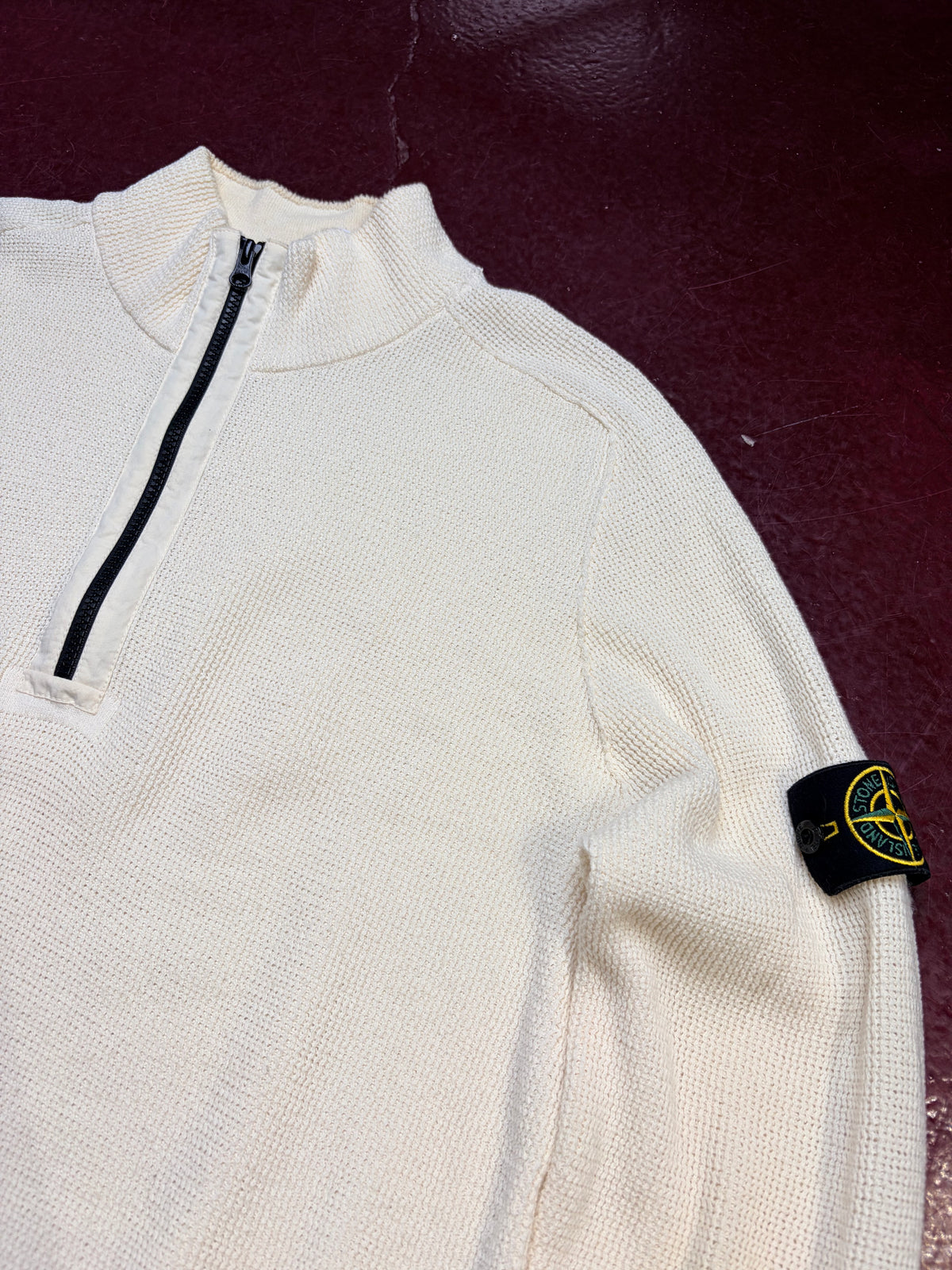 Stone Island Half-Zip Knit – Off White – XL