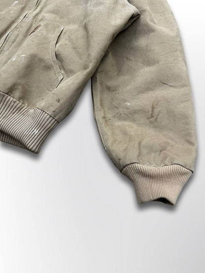 Brugt Vintage Carhartt Active Jacket USA 90s Med Fleece Insulation Vinterjakke i Beige farve L Large herre Unisex