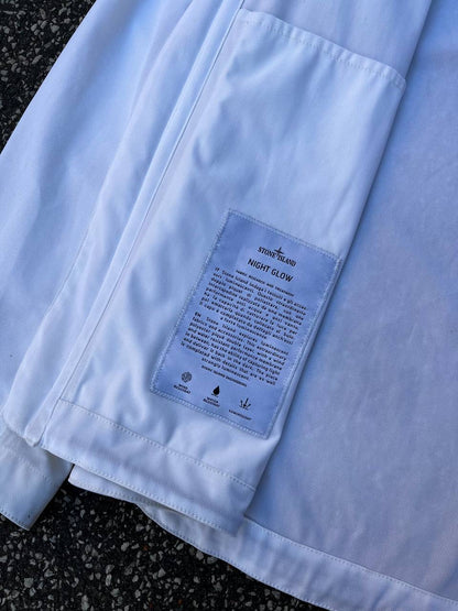 Stone Island Marina Night Glow Jacket Selvlysende Jakke i Hvid L Large 2013 Vintage