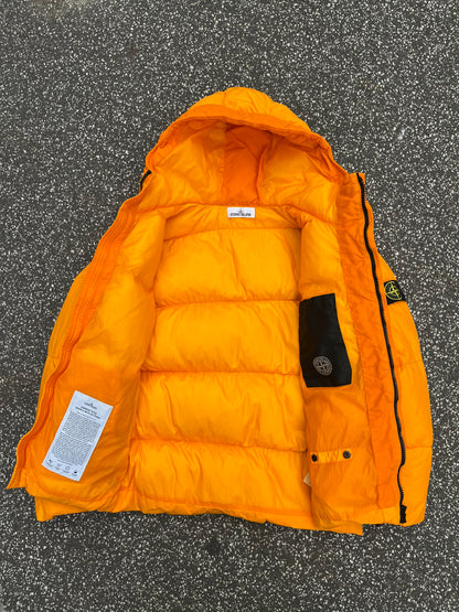 Stone Island Crinkle Down Jacket Orange, L Large