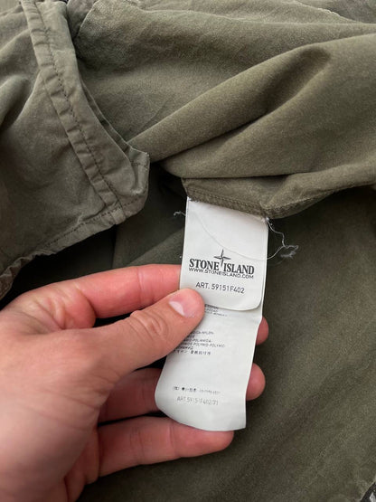 Stone Island Skjorte i Grøn Khaki M Medium Vintage Brugt Used