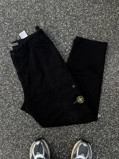 Stone Island Cargo Pants Straight Baggy Fit Sort Black W34 Brugt Used