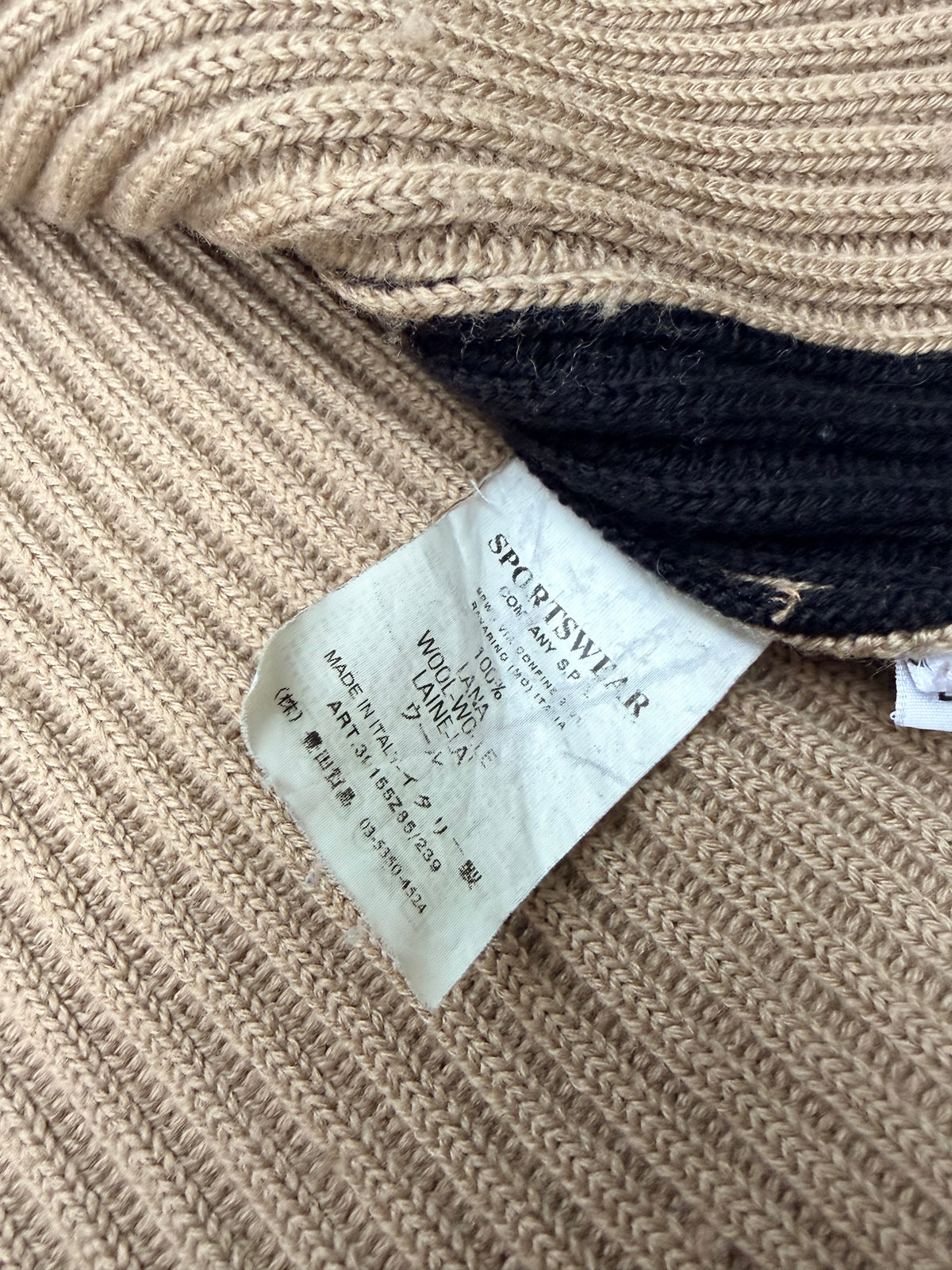 Stone Island Vintage Full Zip Wool Knit – Beige – Large