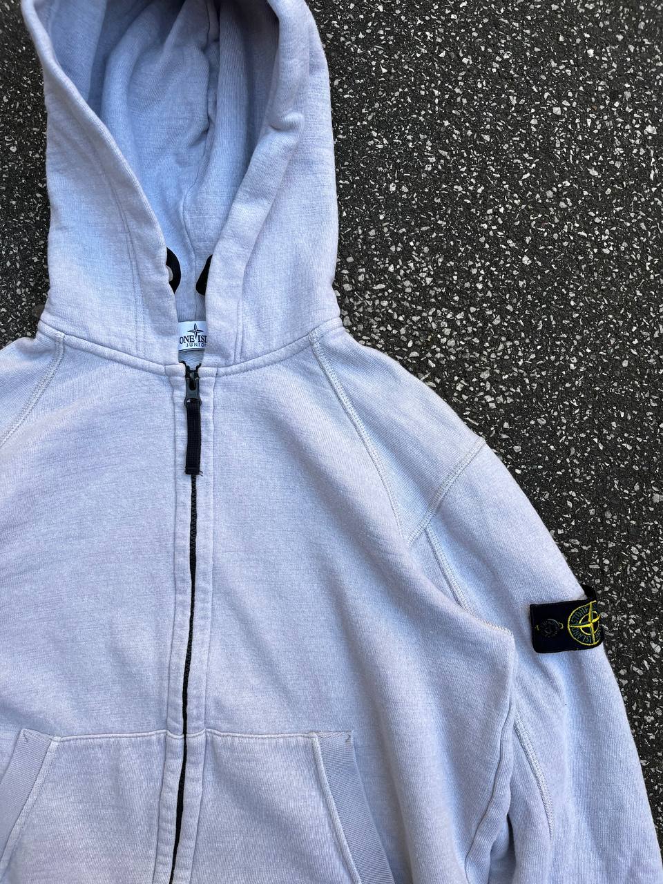 Vintage Stone Island zip hoodie / hættetrøje i grå junior