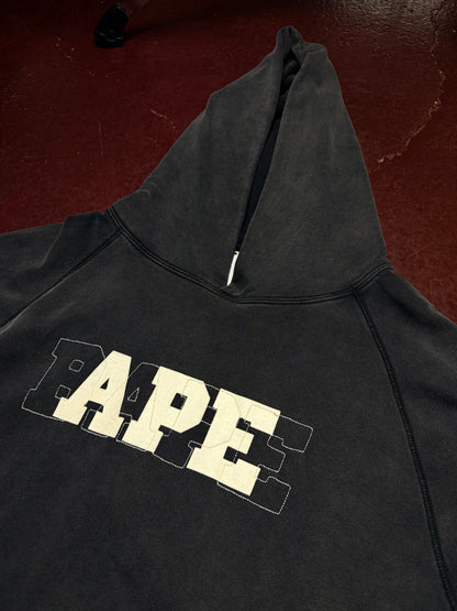 A Bathing Ape APE Logo Washed Hoodie – Black – Large