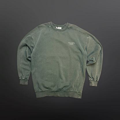 Acne Studios Garment-Dyed Logo Sweatshirt – Faded Green – Size S / Fits Large