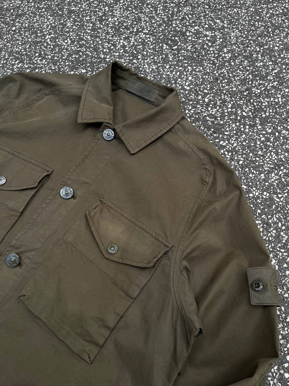 Stone Island Overshirt Ghost Military Khaki Grøn M Medium Brugt Used