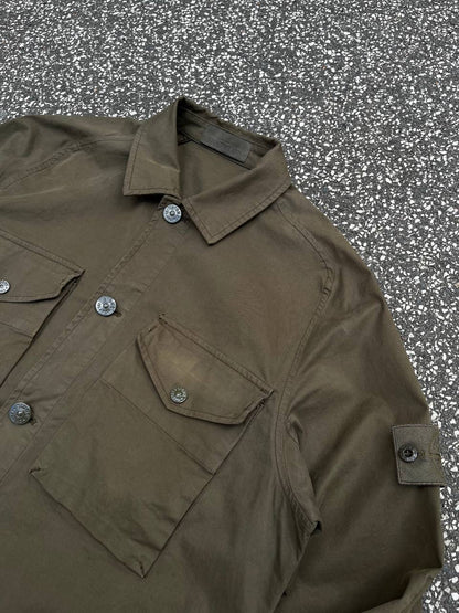 Stone Island Overshirt Ghost Military Khaki Grøn M Medium Brugt Used