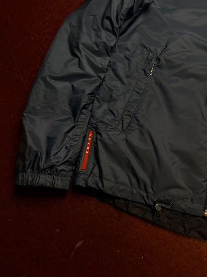 Prada Reversible Hooded Nylon Jacket – Navy / Blue – Medium