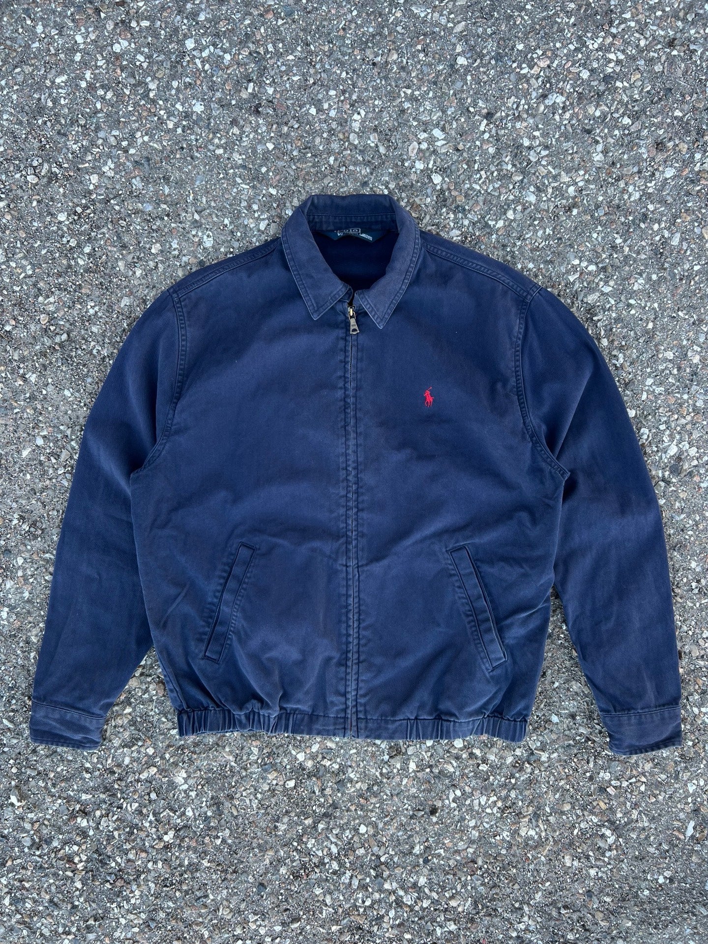 Vintage Polo Ralph Lauren Harrington jakke i mørkeblå marineblå S Small