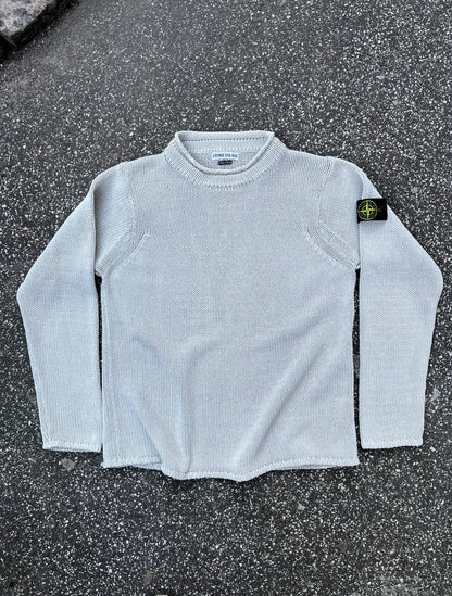 Stone Island Knit Sweater Lys Grå Beige Str. L – Vintage 2000
