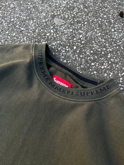 Supreme Long Sleeve Medium Khaki Grøn Used Brugt