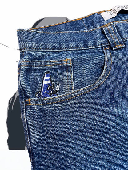 Brugte Used Jeans Polar Big Boy i mørkeblå W34 L34 i god stand