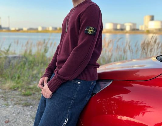 Brugt Used Vintage Striktrøje/uld sweater fra Stone Island S-M