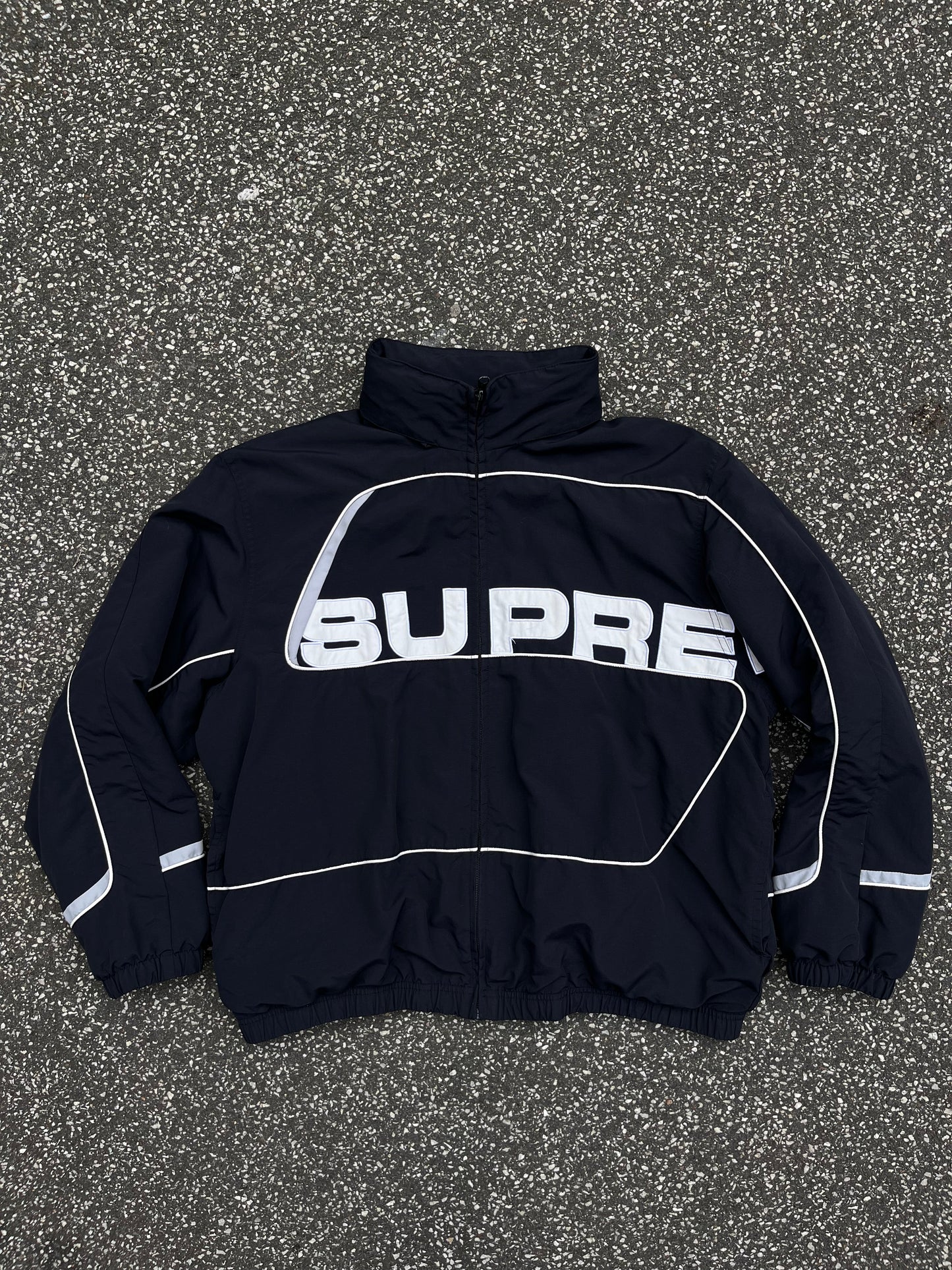Supreme S Paneled Track Jacket Sort, Str. L