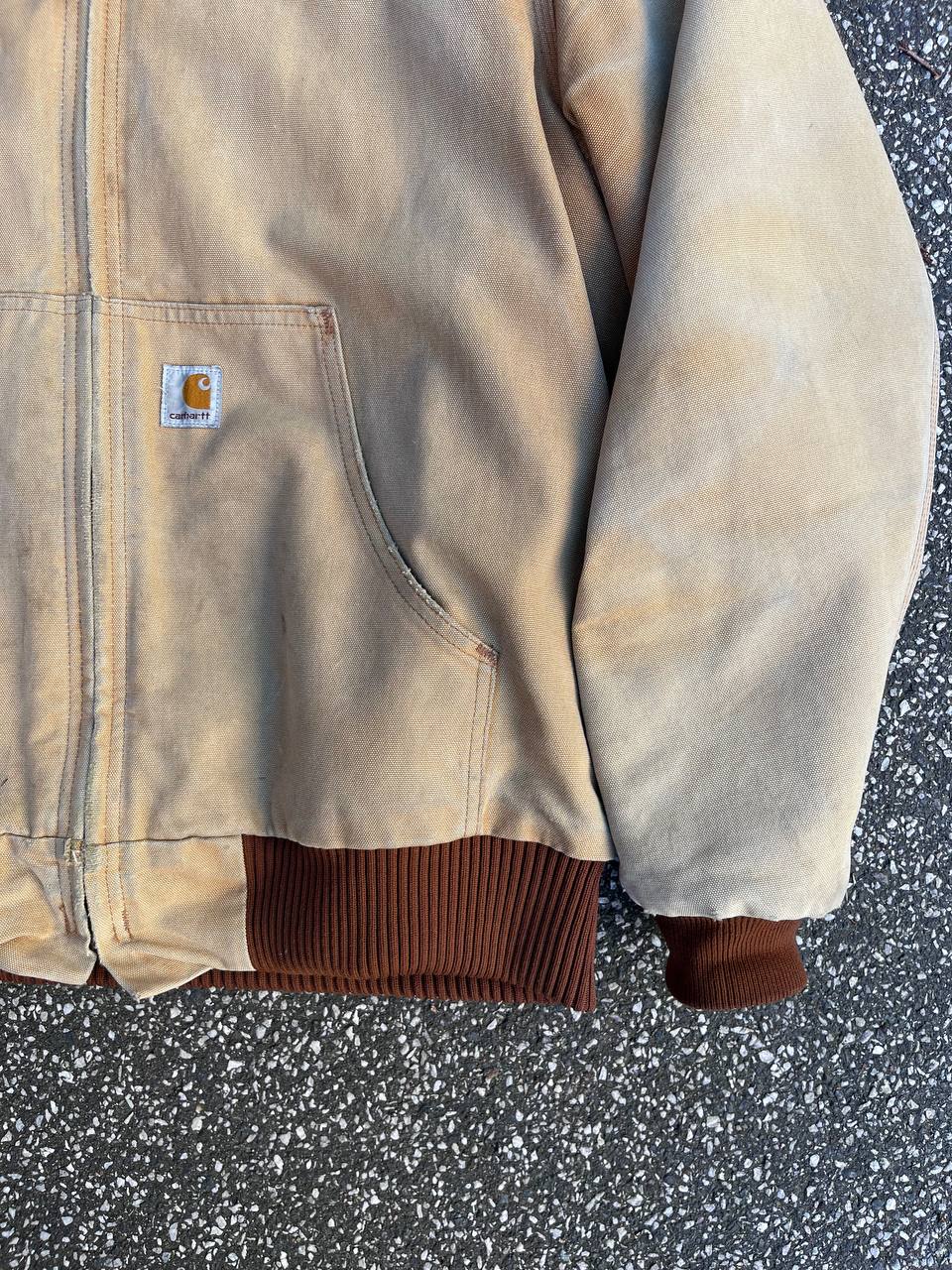 Vintage Carhartt Active Work jacket fra USA 90’s i beige Carhartt WIP Active jakke fra 90erne i L large mænd (unisex) med fleece insulation