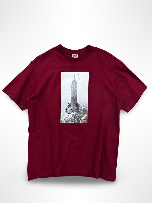 Supreme X Mike Kelley T-shirt Tee i Burgundy Farve M Medium herre Brugt Used
