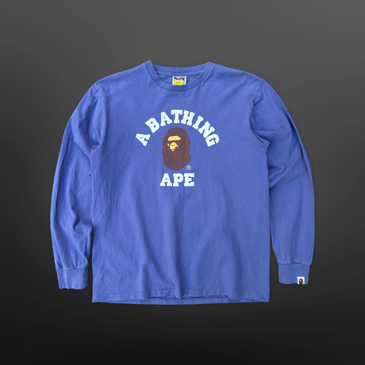 BAPE College Logo Long Sleeve – Purple/Blue – Large