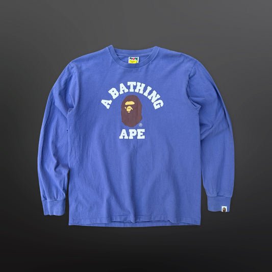BAPE College Logo Long Sleeve – Purple/Blue – Large