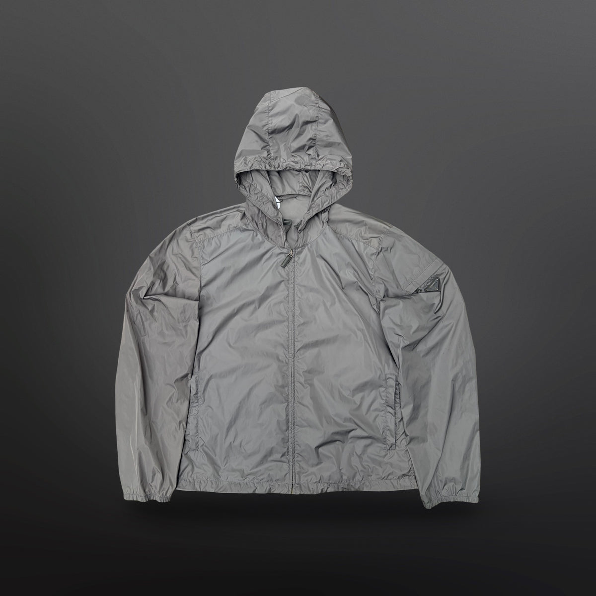 Prada Technical Nylon Windbreaker Jacket – Grey – XL