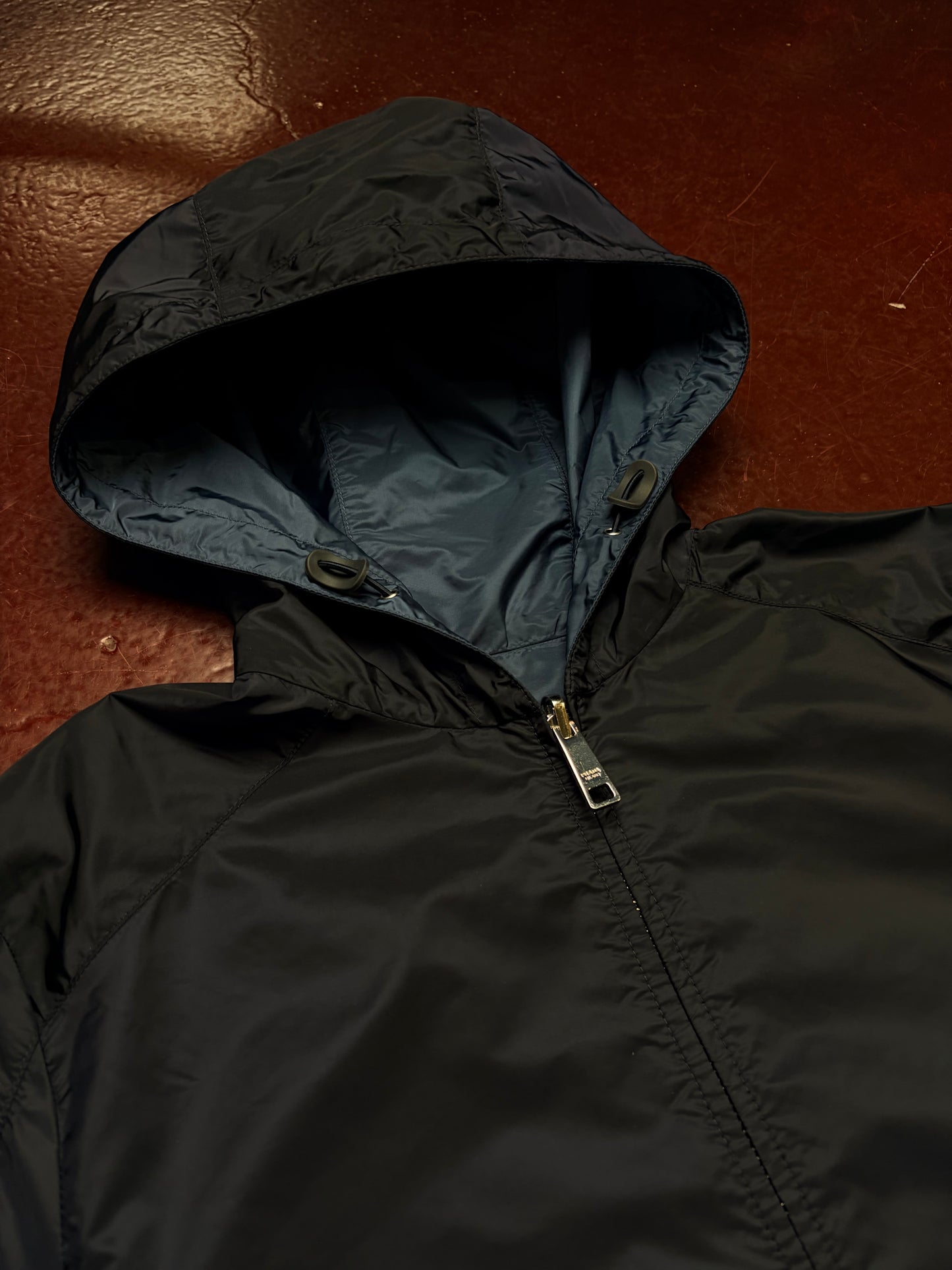Prada Reversible Hooded Nylon Jacket – Navy / Blue – Medium