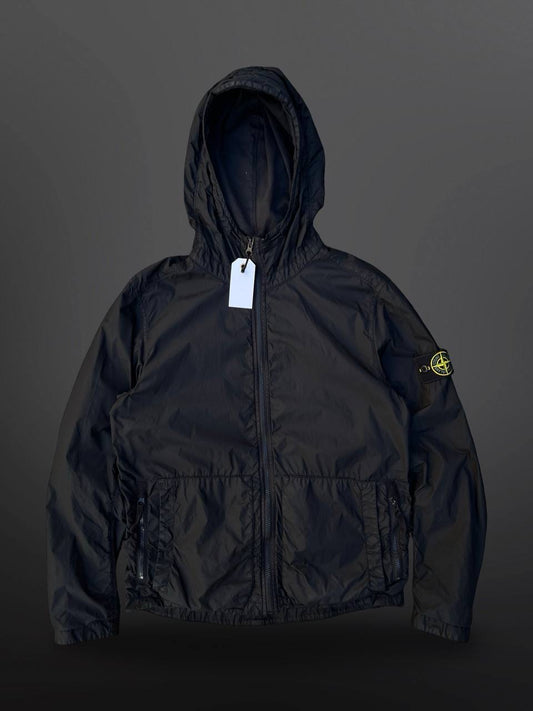 Stone Island Garmen Dyed Crinkle Reps Ny Jakke Sommerjakke i Sort S Small Brugt Used