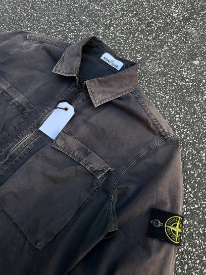 Stone Island Overshirt Skjorte Sommerjakke Grå Grey L Large Mænd Unisex Vintage
